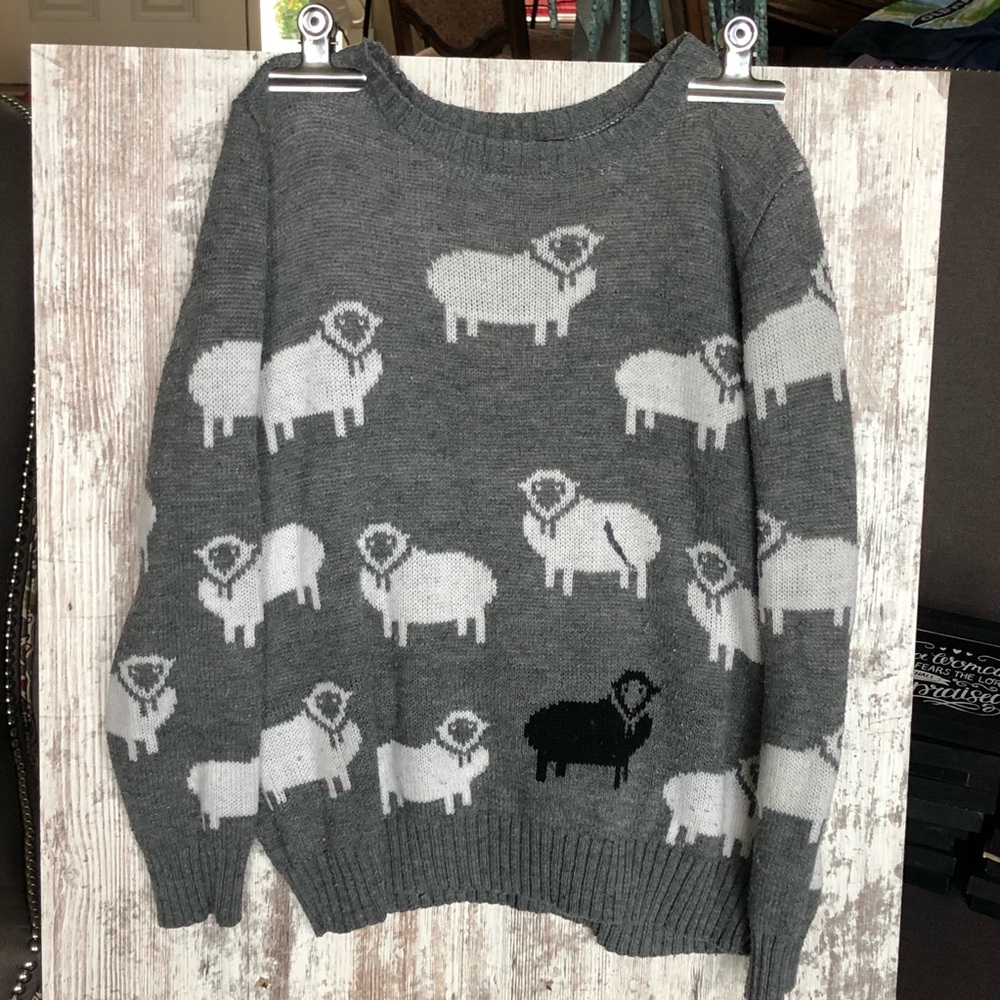 Black Sheep Gray Sweater For Sale